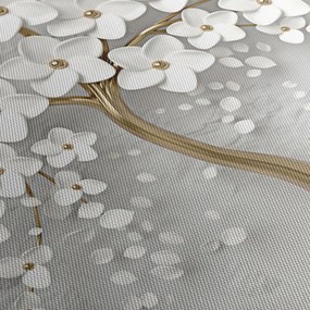 Tablou cu copac alb cu flori (150x105 cm)