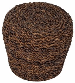 Taburet, maro, din Abaca si metal, Lounge