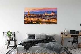 Tablouri canvas Italia Panorama noapte catedrală