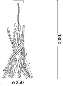 Lustră pe cablu Ideal Lux DRIFTWOOD 1xE27/60W/230V guava