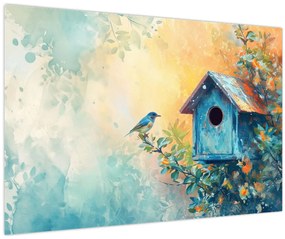 Tablou - Birdhouse, acuarelă, acuarelă (90x60 cm)