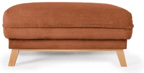 Taburet portocaliu cu tapițerie din catifea reiată Tori – Bonami Selection