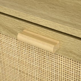 HOMCOM Dulap Pantofi 2 uși batante raft răchită țesută design boem 80L x 24,5l x 110H cm | Aosom Romania