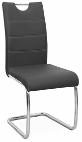 Scaun dining, negru   cusaturi deschise la culoare, ABIRA NEW