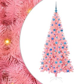 vidaXL Brad de Crăciun cu 300 LED cu suport Roz 180 cm PVC