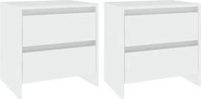 vidaXL Noptiere, 2 buc., alb, 45x34,5x44,5 cm, PAL