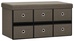 338813 vidaXL Bancă depozitare pliabilă, maro, 76x38x38 cm, imitație pânză