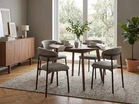 Scaun de dining tapitat ROCKET, nuc/cappuccino