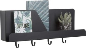 Organizator de perete cu cârlige PT LIVING Perky, negru