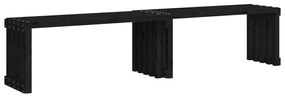 832527 vidaXL Bancă grădină extensibilă negru 212,5x40,5x45 cm lemn masiv pin