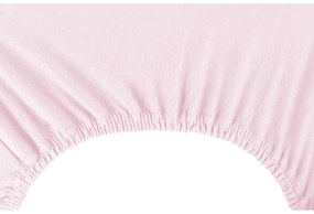 Cearceaf roz deschis din jerseu cu elastic 180x200 cm Amber – Restilo