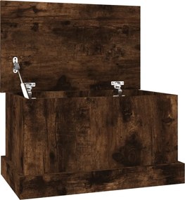 vidaXL Cutie de depozitare, stejar afumat, 50x30x28 cm, lemn prelucrat