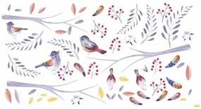 Autocolant drăguț pentru copii Păsări Și Crenguțe 100 x 200 cm