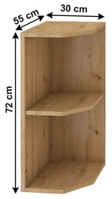 Zondo Raft inferior de bucătărie Meriel 30 D ZAK BB (Stejar artisan). 1034002