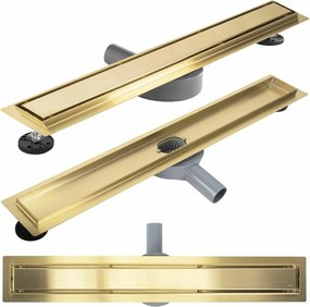 Set rigola pentru dus plus capac auriu periat Rea Neox Pro 60 cm