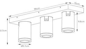 Spot LED dimabil TAYLOR 3xGU10/5W/230V IP44 Lucide 09930/15/30