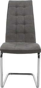 Scaun SALOMA NEW, gri, stofa clasica/pielele ecologica/metal, 42x56.5x