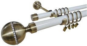 Galerie dubla KALISTO CRYSTAL - 25/19 - alb/aur antic (Alege marime: 200 cm)