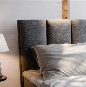 Pat tapitat boxspring MERALIS 100x200 cm bej Saltea: Saltea cu arcuri Bonell