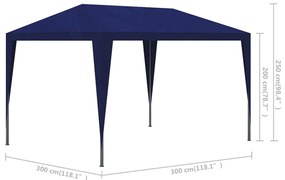 Cort de petrecere, albastru, 3 x 3 m