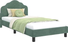 vidaXL Cadru de pat pentru copii cu spătar Verde Mării 90 x 200 cm