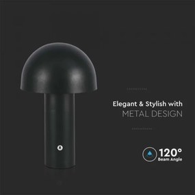 Lampă de birou LED reglabilă, reîncărcabilă, 1W, 5V, 3000-6000K, 1800 mAh, negru