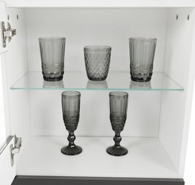 Mobilier living, alb/extra strălucire neagră HG, LEO