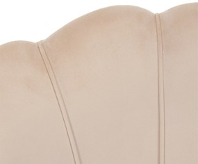 Fotoliu în stil Art-deco, catifea Velvet bej/crom auriu, NOBLIN