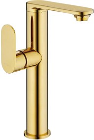 Mexen Milo baterie de lavoar înaltă cu mâner lateral, aurie - 71315-50