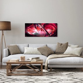Tabloul fractalilor în roșu (120x50 cm)