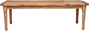 Masa extensibila, L250(380) 100 H80 cm, culoare natur antic, lemn masiv