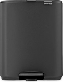 Coș de gunoi gri închis cu pedală din oțel 12 l Bo – Brabantia