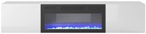 Comoda TV alba Livo RTV 180 cu semineu