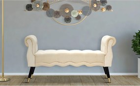 Bancă crem cu tapițerie din catifea Paris – Mauro Ferretti