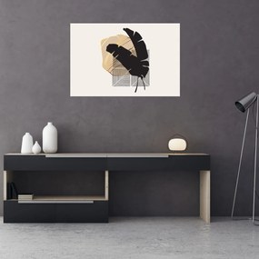 Tablou - Abstracție cu frunze tropicale N⁰4 (90x60 cm)