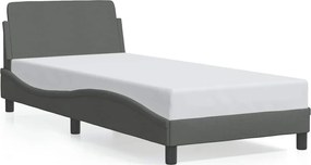 vidaXL Cadru de pat, Dover, gri închis, 90x200 cm, textil