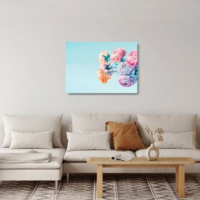 Tablou pe sticlă - Flori în vază (70x50 cm)
