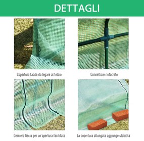 Outsunny Sera de gradina din Otel, sera pentru legume cu Invelis in Polietilen cu 3 Porti Verde 400x100x80cm | Aosom Romania