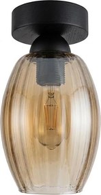 BRILAGI - Plafonieră LED R GLASS 1xE27/60W/230V Ø 17 cm negru/bej fumuriu