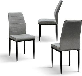 SET 4 Scaune Grig, tesatura, structura metalica - STANDARD - GRI