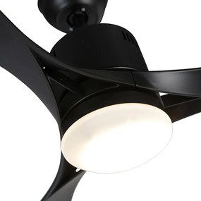 Ventilator de tavan negru cu LED și telecomandă - Kolm