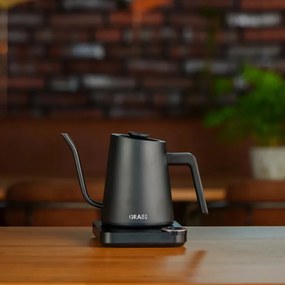 Cana electrica Graef Pour-over GK502, 1200 W, 900 ml, 40-100°C, Mentinerea caldurii, filtru, „gât de lebădă”, Negru mat