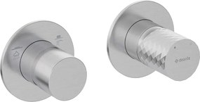 🚿 Baterie pentru duș încastrată SILIA HEXA, cu comutator orizontal – Finisaj oțel șlefuit – Cod BHS_F46P