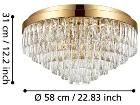 Plafonieră VALPARAISO 11xE14/40W/230V aurie Eglo 39458