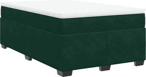 vidaXL Pat box spring cu saltea, verde închis, 120x190 cm, catifea
