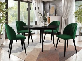 Masă rotundă FI 100 cu 4 scaune ST100 04 Biano (Negru + Verde închis). 1070261