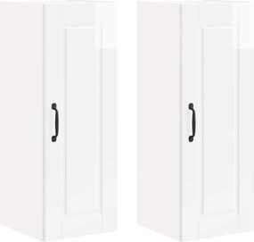 vidaXL Dulap de bucătărie cu raft 2 pcs Alb lucios 30 x 31 x 80 cm