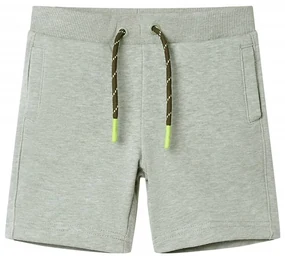 Pantaloni scurți pentru copii cu șnur, kaki deschis melanj, 128