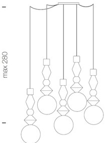 Lustra cu 5 pendule deosebite design LUX Pandora