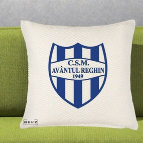 Perna Personalizata CSM Avantul Reghin 1949, 40x40 cm, Crem Reliefat, Husa Detasabila, Perna Inclusa, BEKZ®